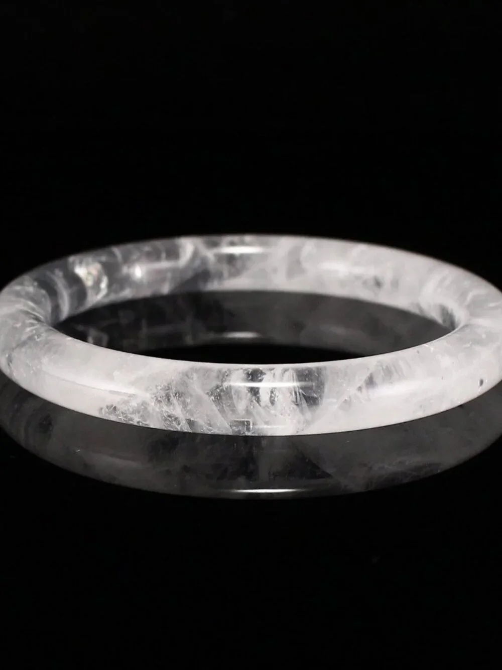 Natural Clear Quartz Bangle Bracelet 41.23g 61mm ID White Rock Crystal Certified